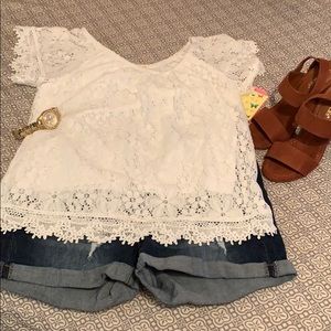 NEW white lace off the shoulder top